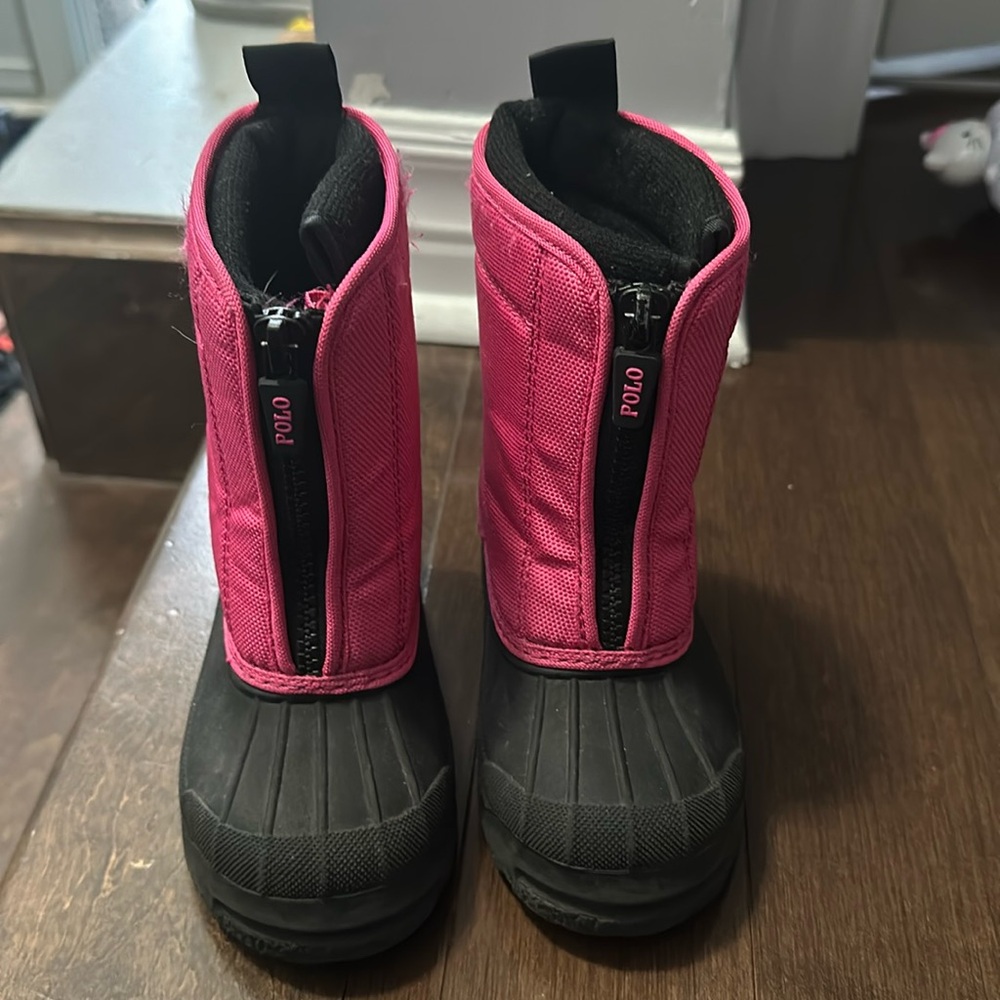 Polo kids snow boots ,size 8,pink .